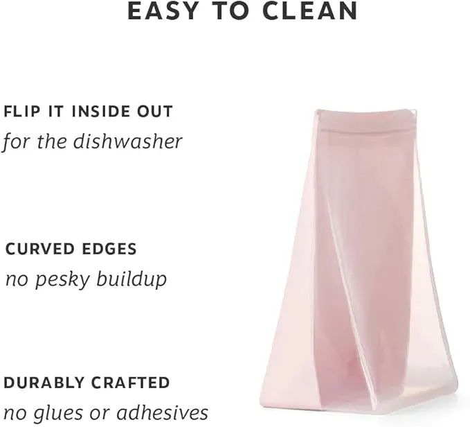 Silicone Reusable Storage Bag-50oz - Blush