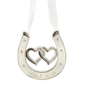 Silver Plated Wedding Diamante Horse Shoe