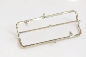 Silver Purse Frame Two Bag Purse Frame Glue-In Style With Inside Loops 18 x 4.2cm
