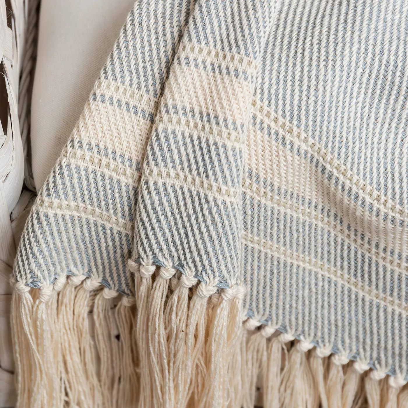 Silver Sky Handwoven Cotton Throw