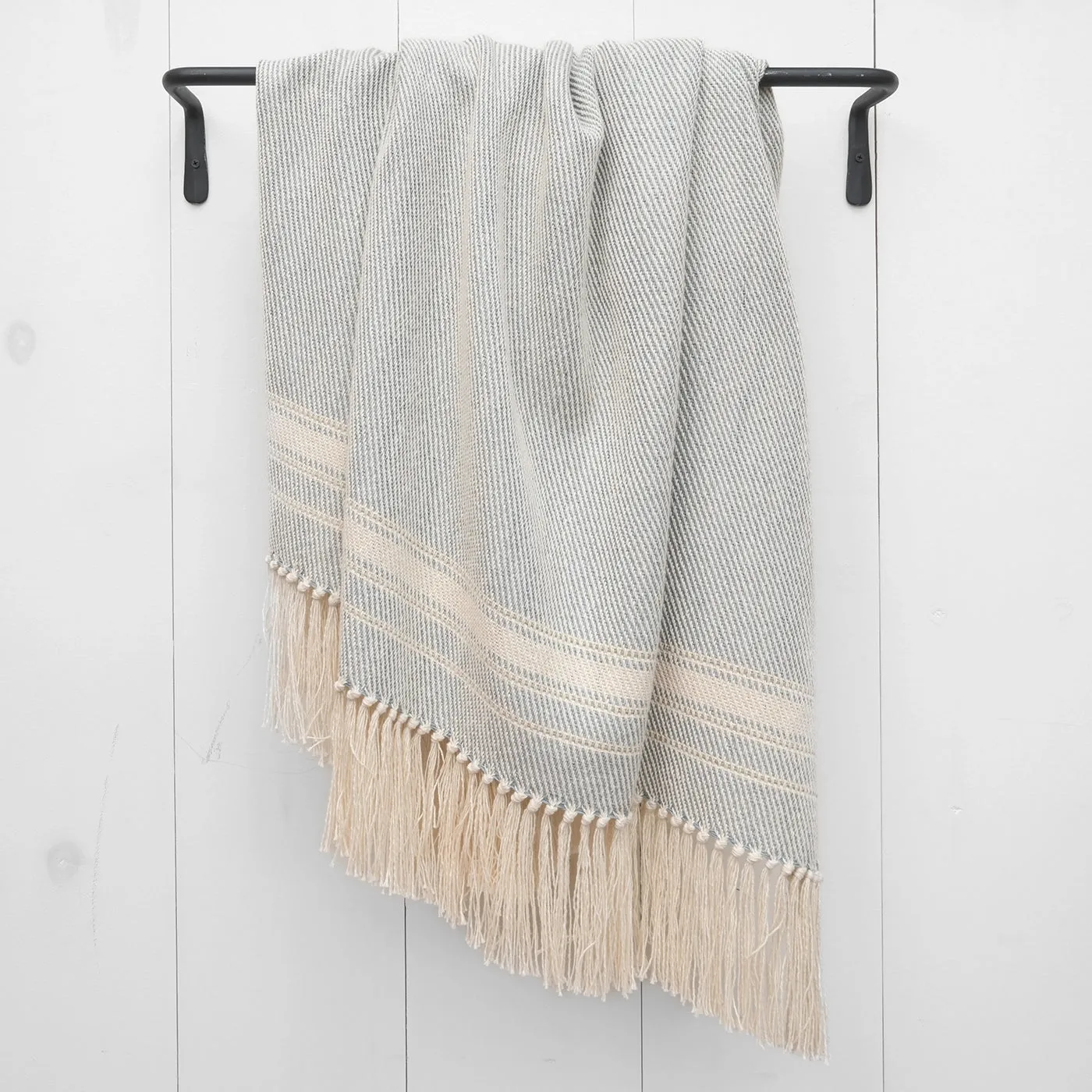 Silver Sky Handwoven Cotton Throw