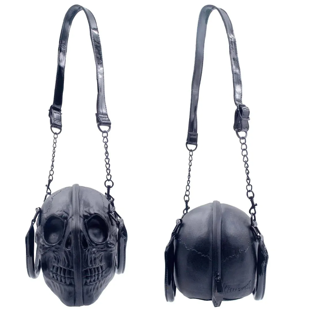 Skull Handbag Purse Black