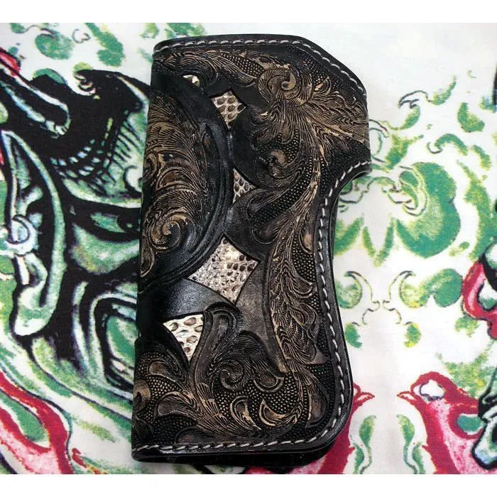 Skull Leather Biker Tattoos Wallet