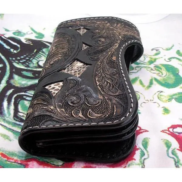 Skull Leather Biker Tattoos Wallet