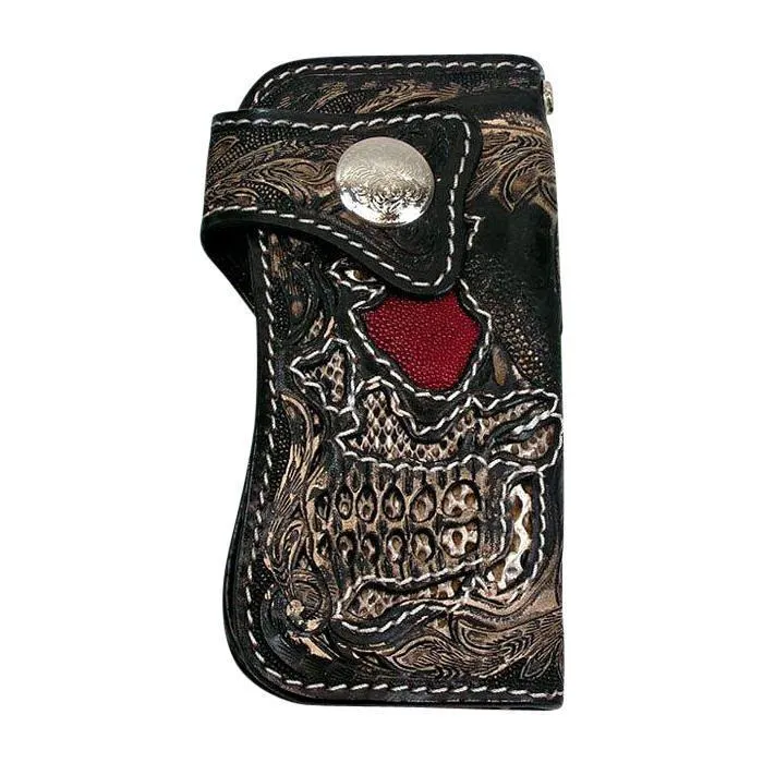 Skull Leather Biker Tattoos Wallet