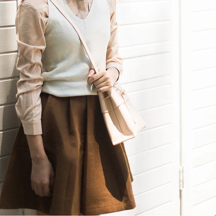 Small Leather Womens Bucket Bag Leather Crossbody Bags for Women