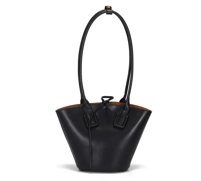 Small Womens Genuine Leather Bucket Handbags Shoulder Bag For Women