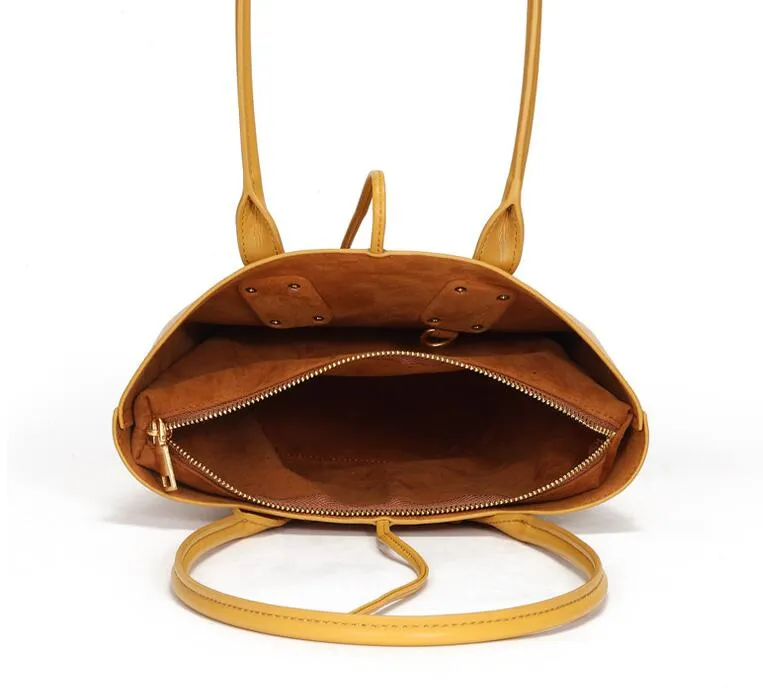 Small Womens Genuine Leather Bucket Handbags Shoulder Bag For Women