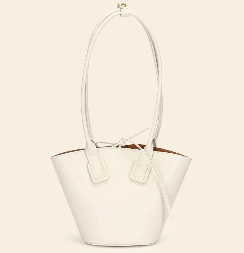 Small Womens Genuine Leather Bucket Handbags Shoulder Bag For Women