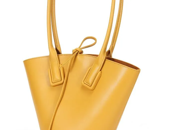 Small Womens Genuine Leather Bucket Handbags Shoulder Bag For Women
