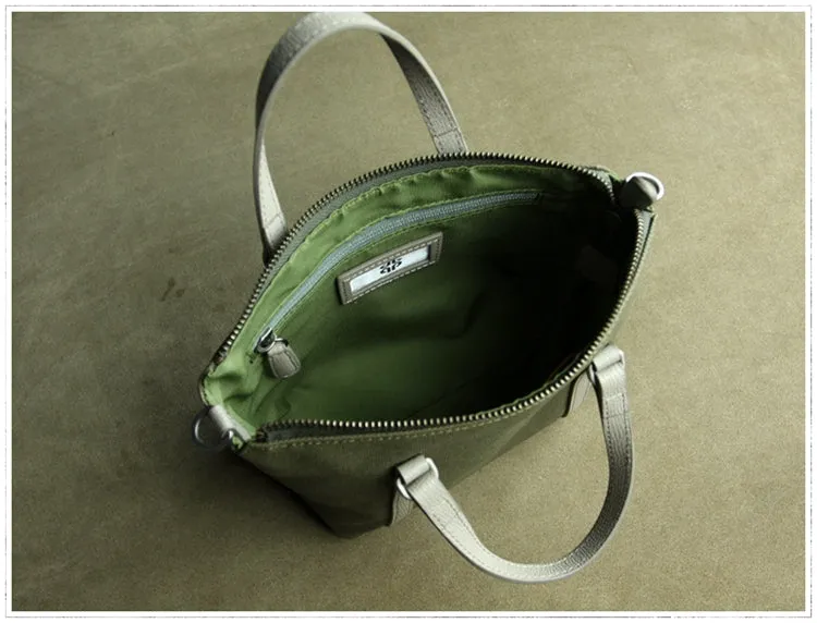 Small Womens Green Nylon Handbag Purse Nylon Crossbody Purse Shoulder Bag for Ladies