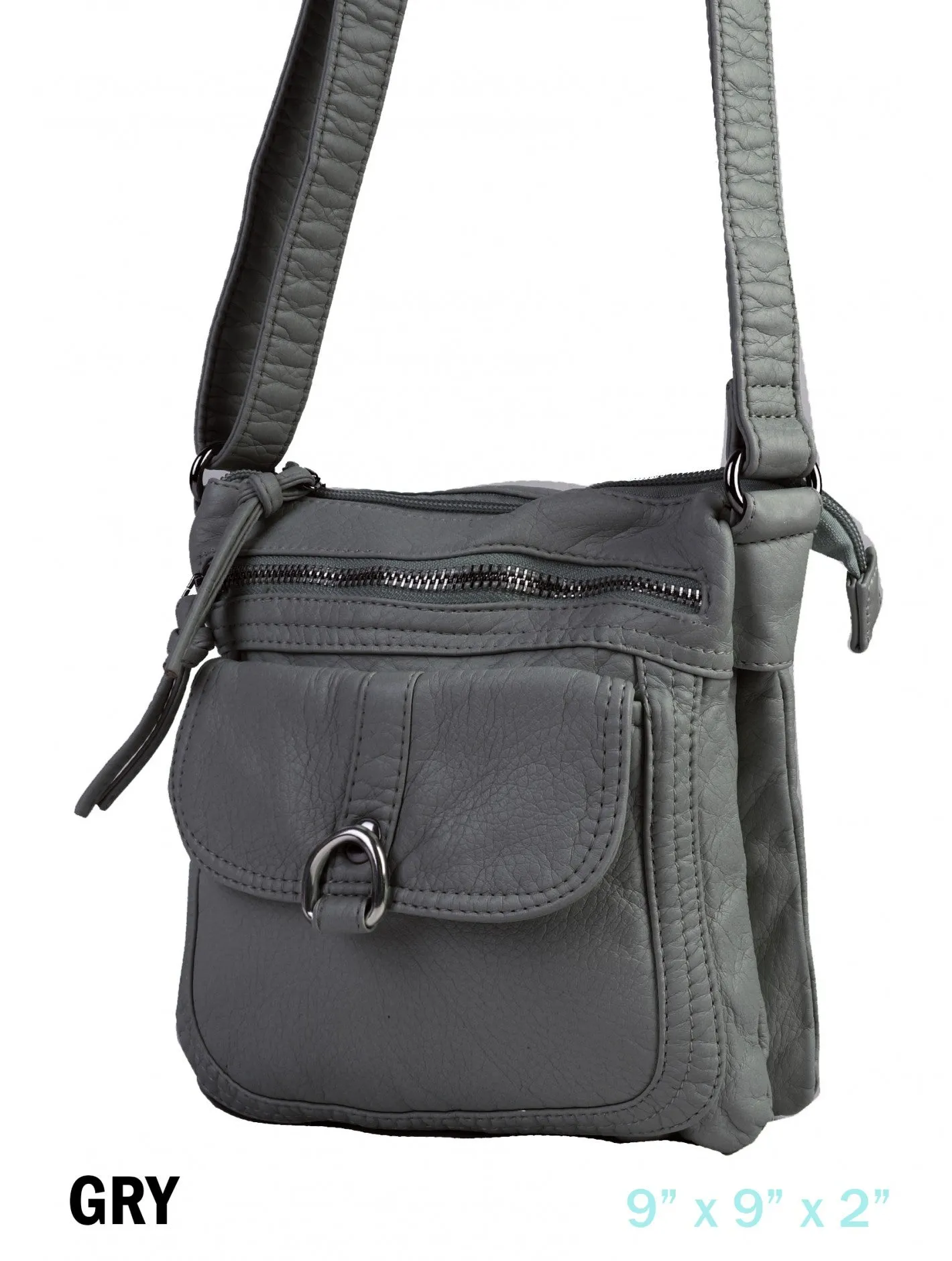 Solid Colour Faux Leather Satchel