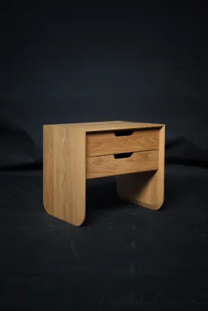 Solid timber brutalist nightstand
