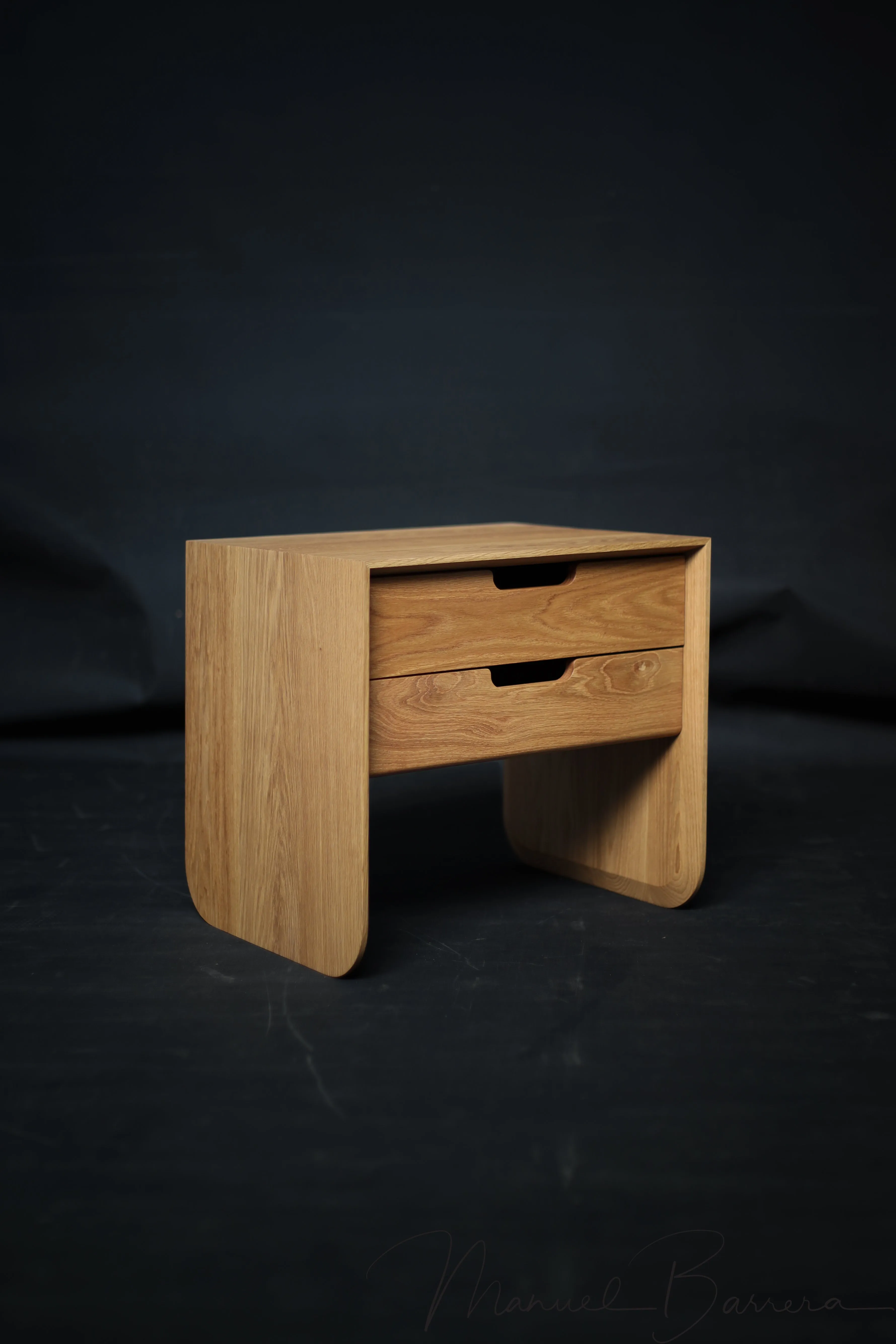 Solid timber brutalist nightstand