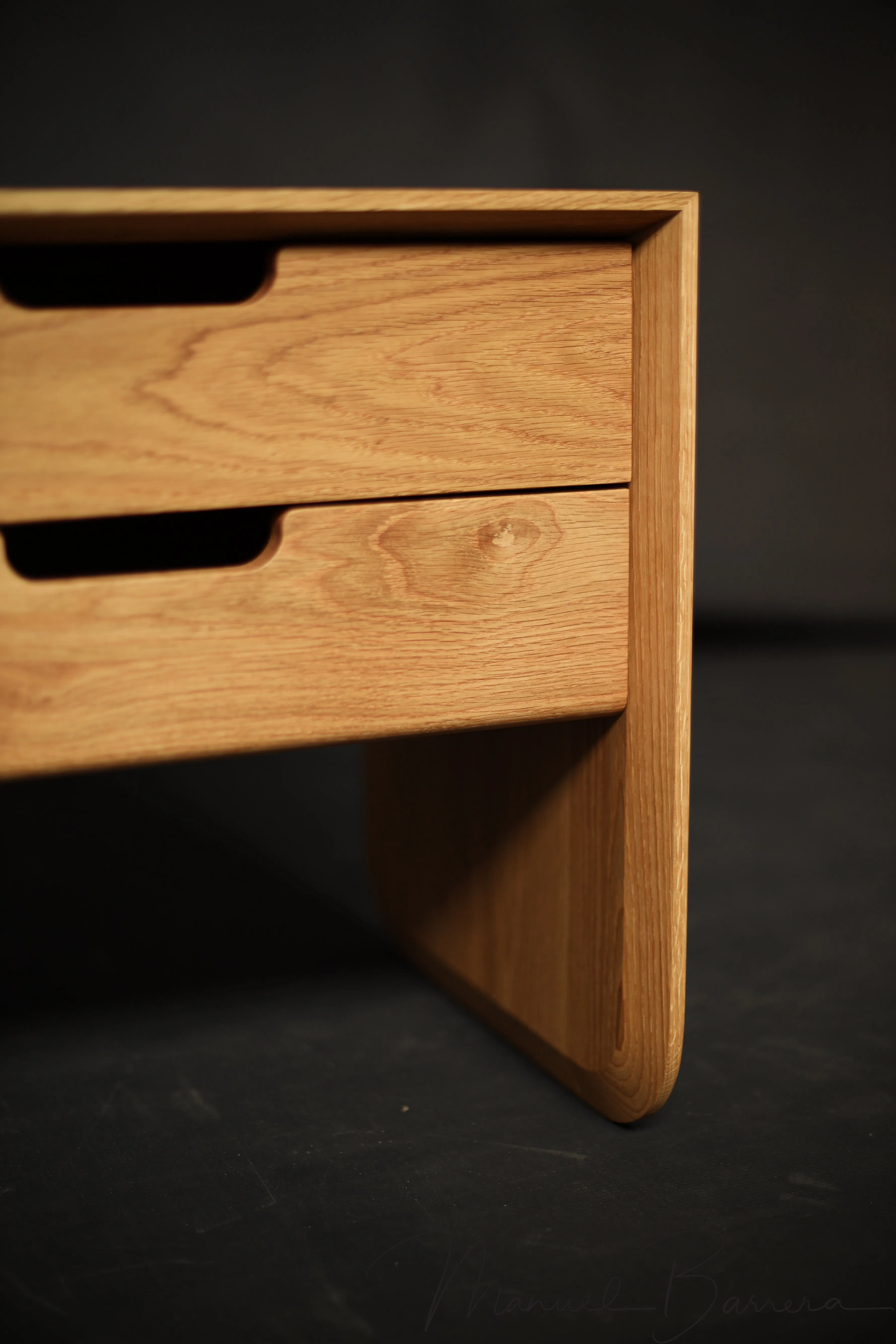Solid timber brutalist nightstand