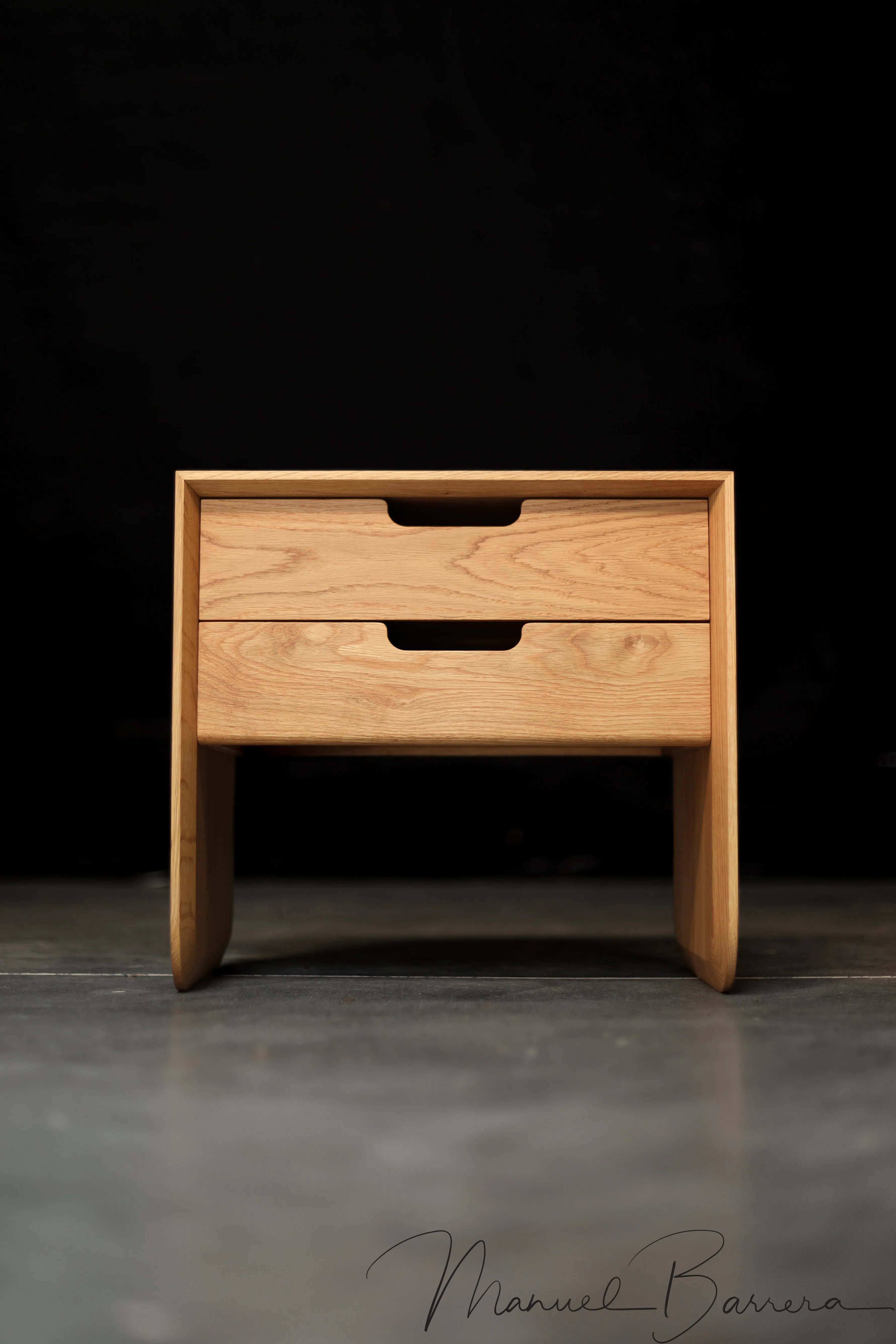 Solid timber brutalist nightstand