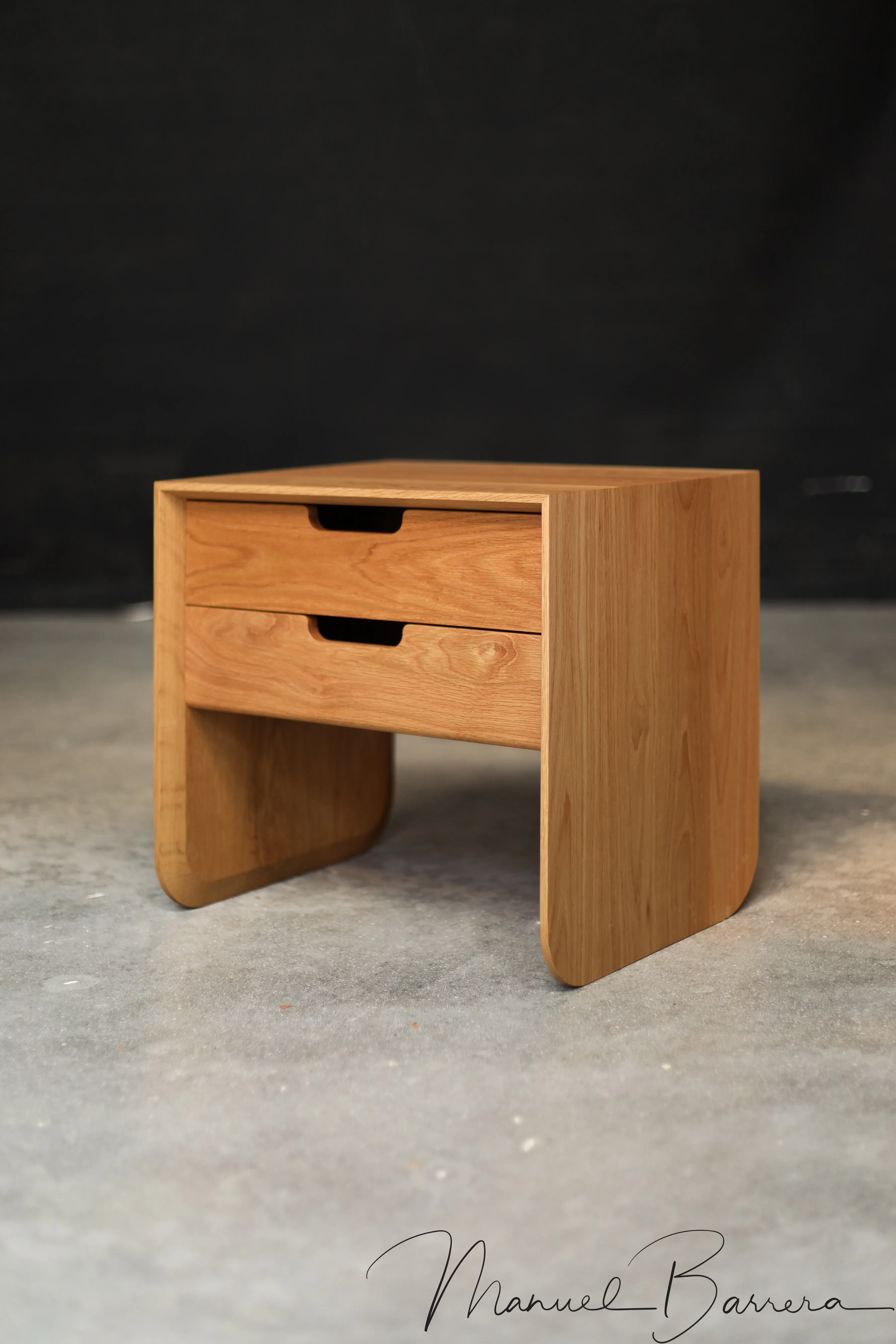 Solid timber brutalist nightstand