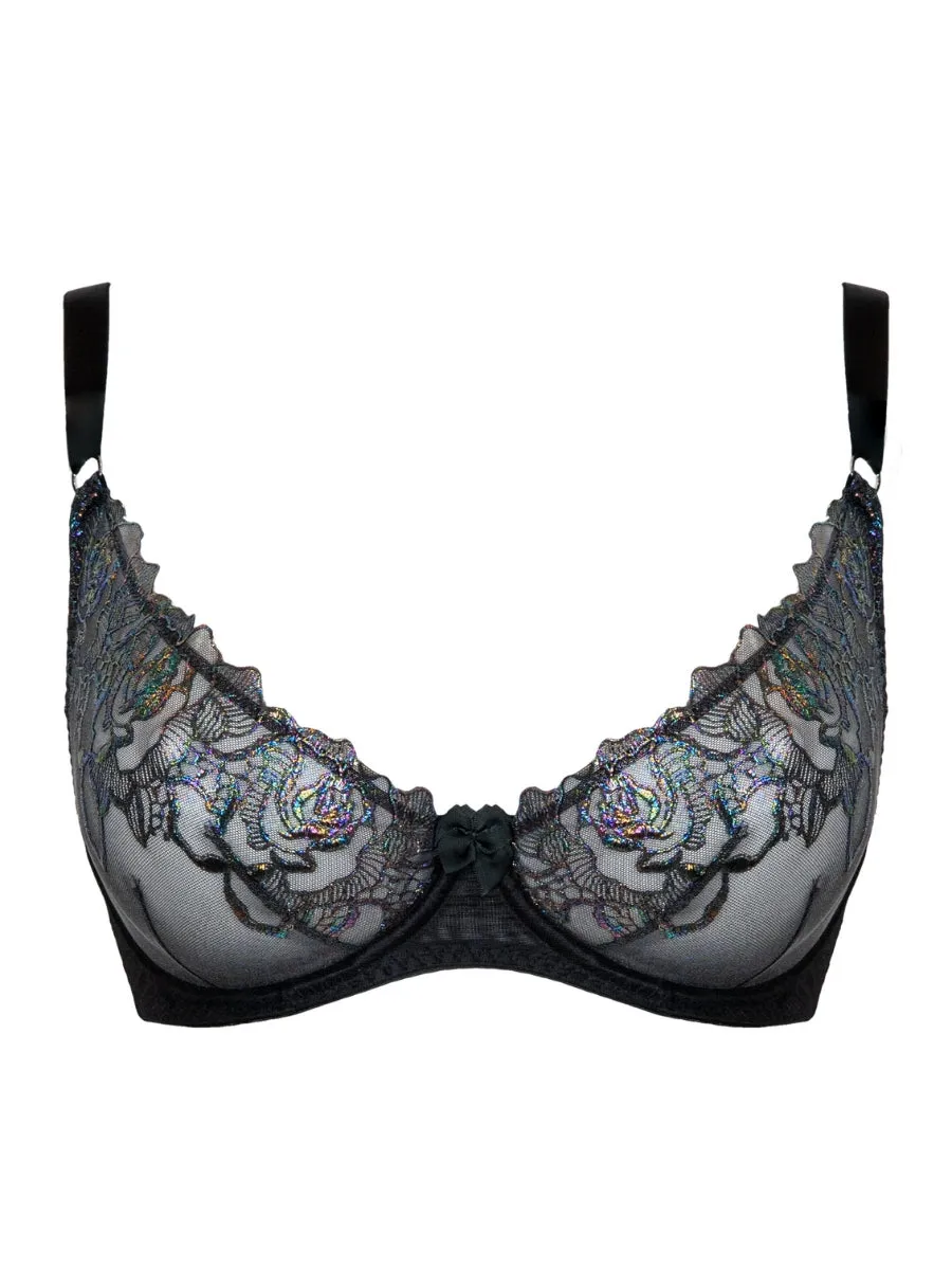 Stand Out Plunge Bra - Black Sparkle