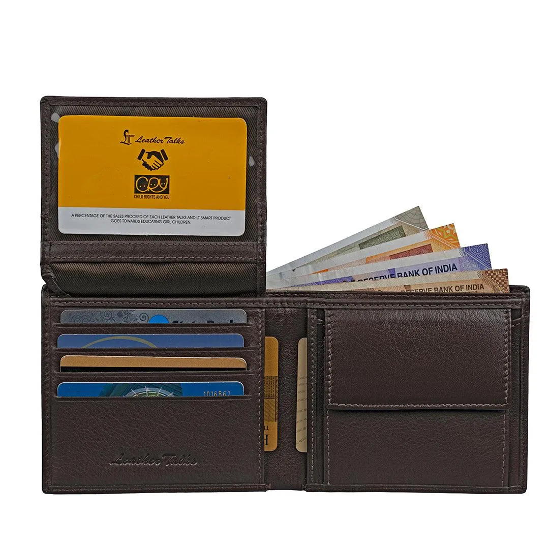 Streaks III Gents Genuine Leather Wallet for Men | Color: Brown & Black