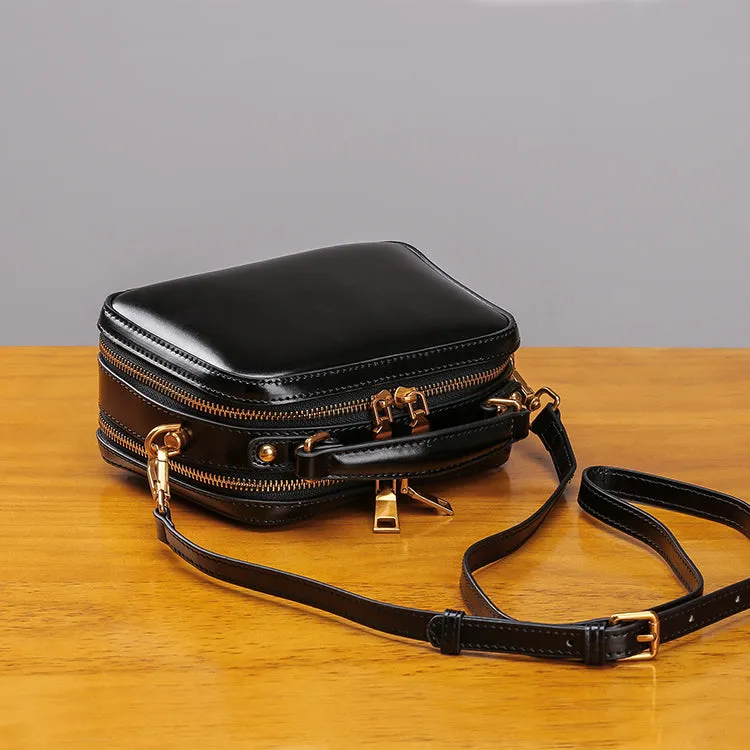 Stylish Cube Bag Womens Leather Crossbody Bags Shoulder Bag for Women