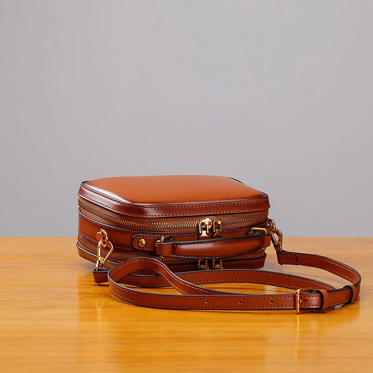 Stylish Cube Bag Womens Leather Crossbody Bags Shoulder Bag for Women