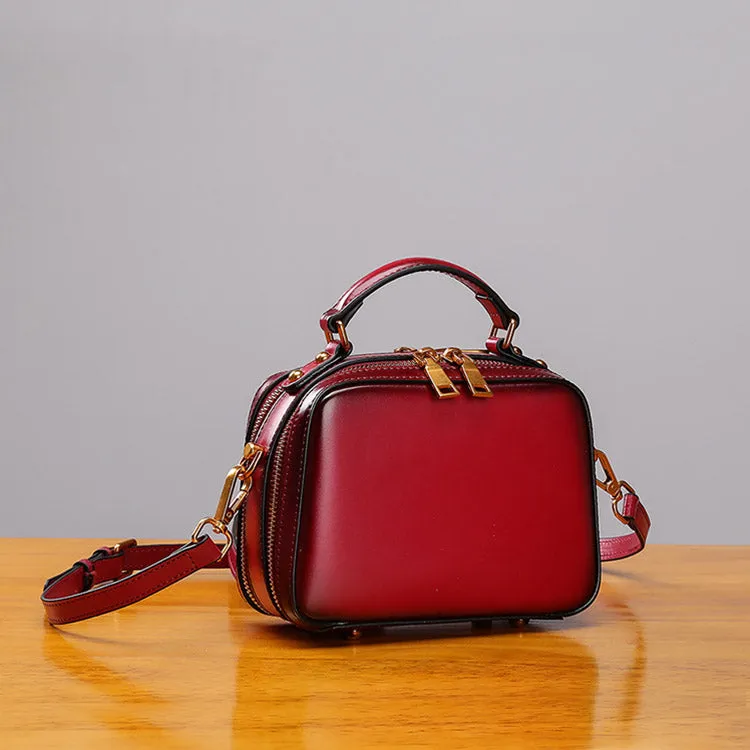 Stylish Cube Bag Womens Leather Crossbody Bags Shoulder Bag for Women