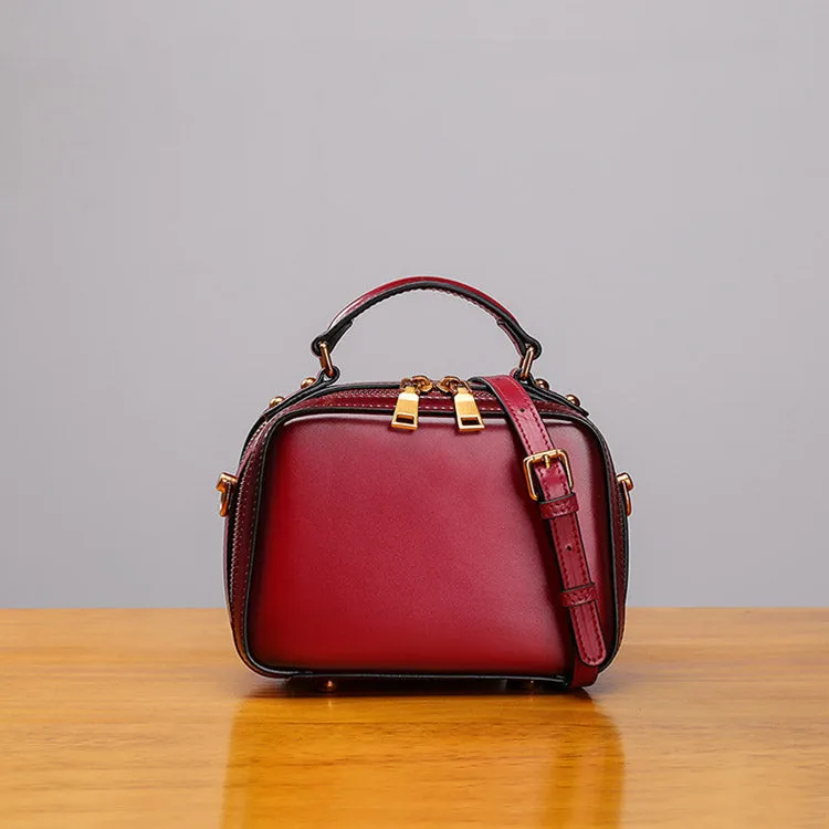 Stylish Cube Bag Womens Leather Crossbody Bags Shoulder Bag for Women