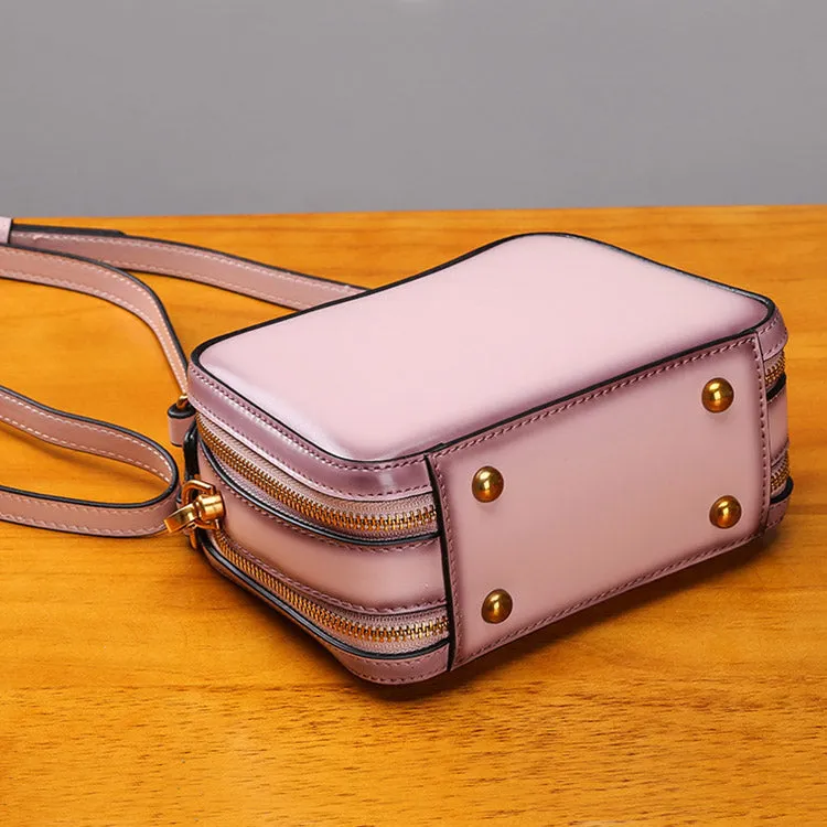 Stylish Cube Bag Womens Leather Crossbody Bags Shoulder Bag for Women