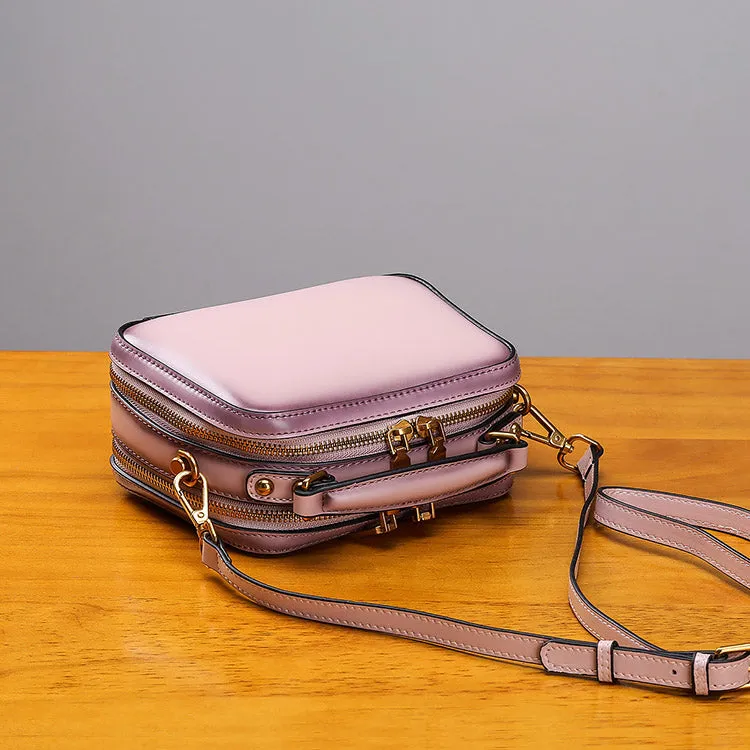 Stylish Cube Bag Womens Leather Crossbody Bags Shoulder Bag for Women