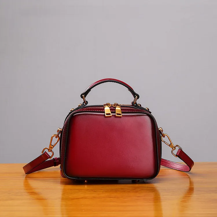 Stylish Cube Bag Womens Leather Crossbody Bags Shoulder Bag for Women