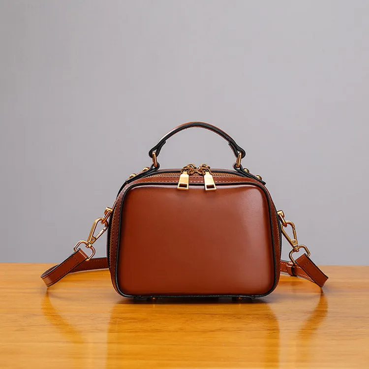 Stylish Cube Bag Womens Leather Crossbody Bags Shoulder Bag for Women