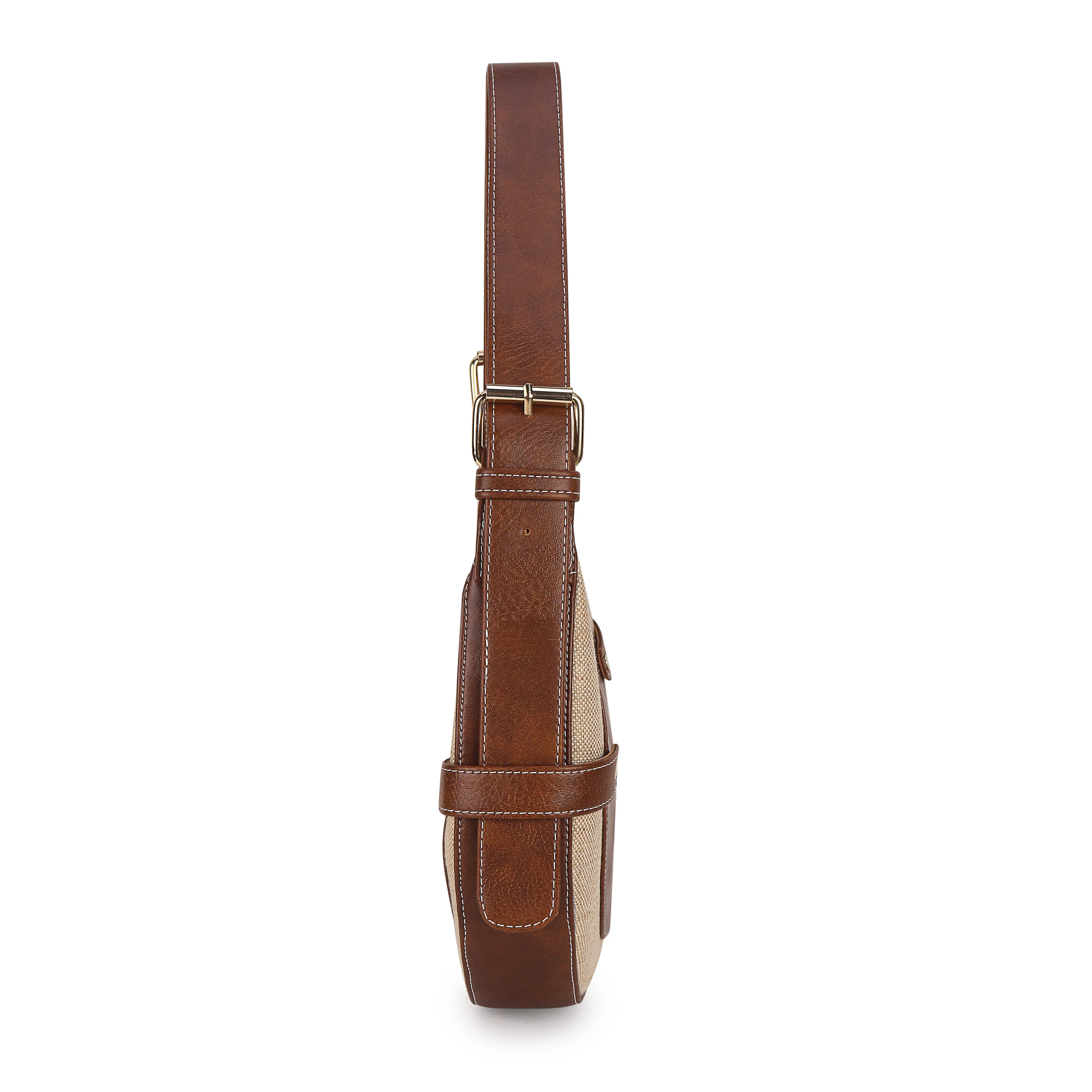 Tan-Beige Baguette Hand Bag