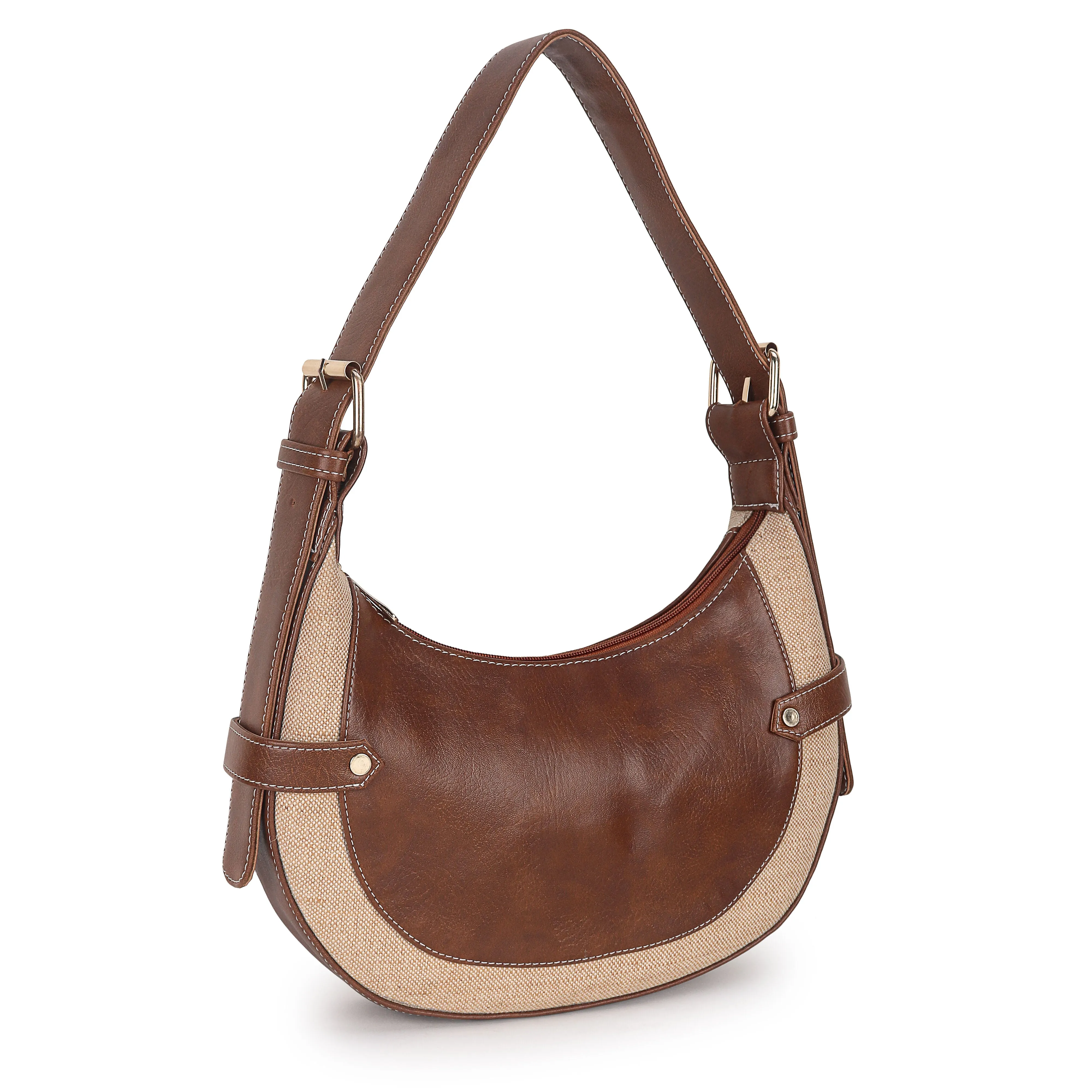 Tan-Beige Baguette Hand Bag