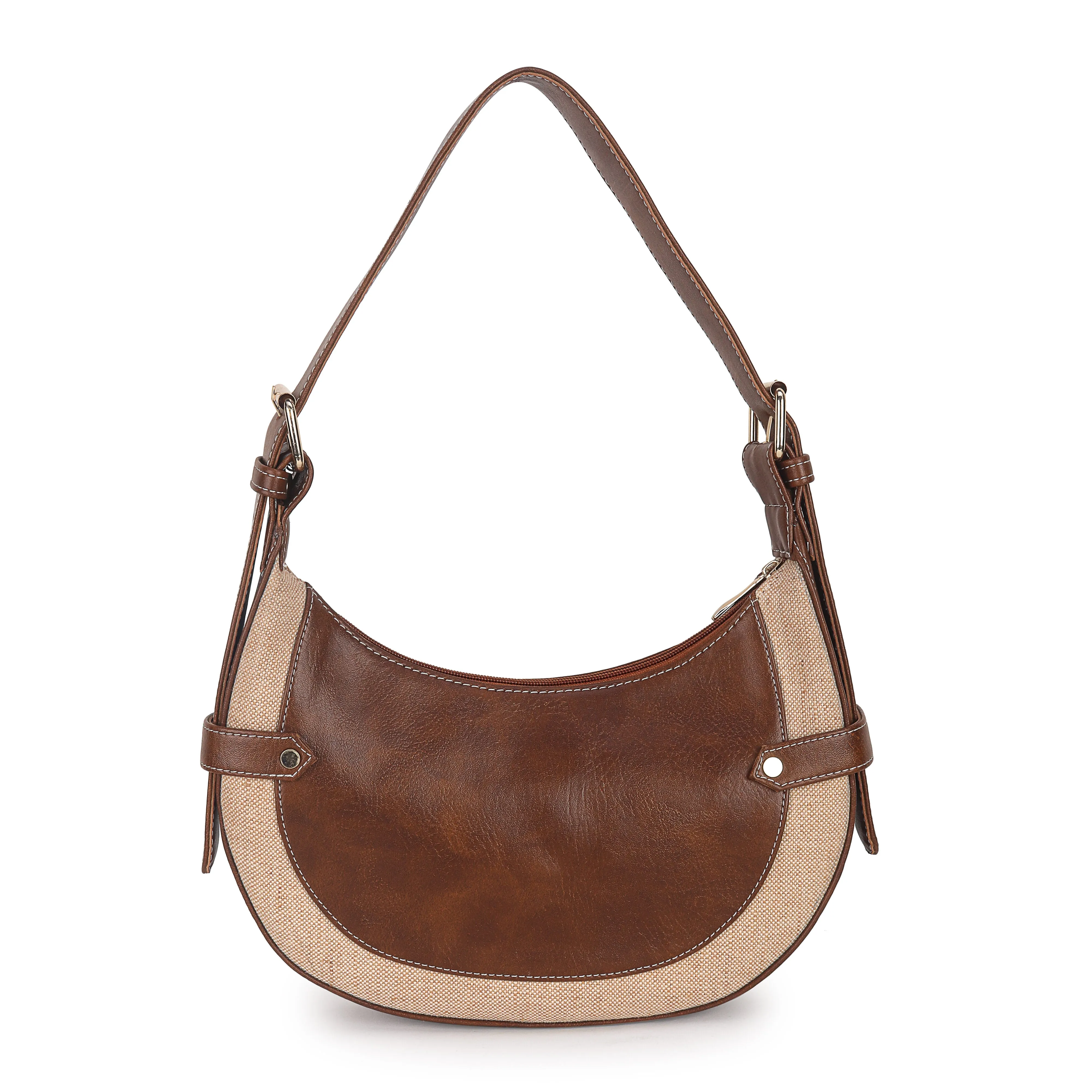 Tan-Beige Baguette Hand Bag