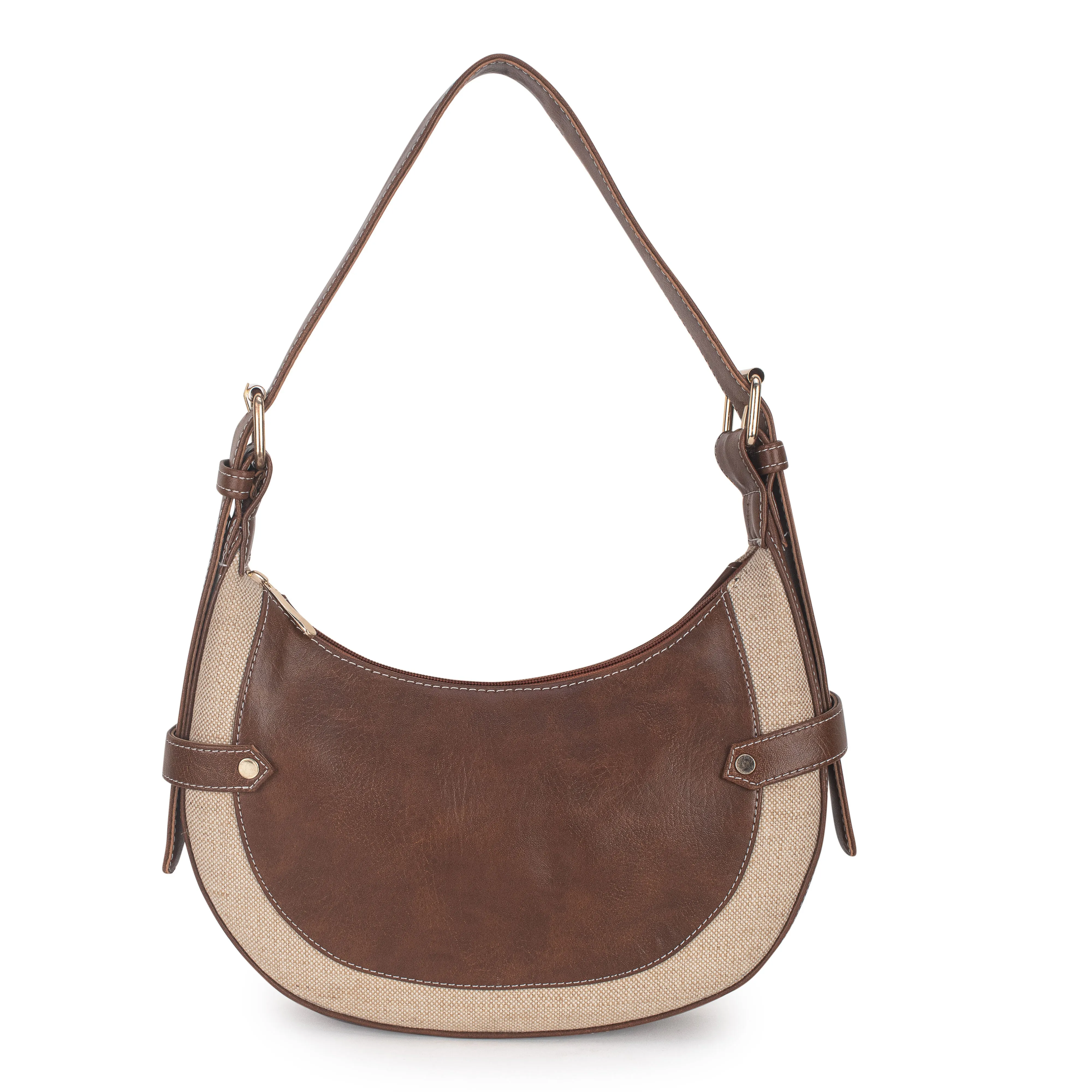 Tan-Beige Baguette Hand Bag