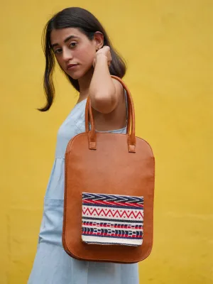 Tan Handcrafted Beatrice Laptop Bag