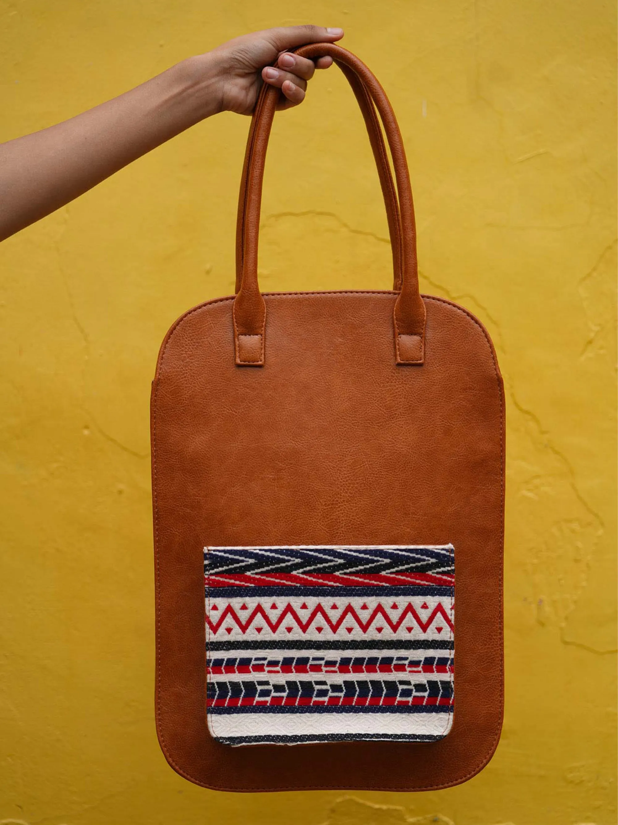 Tan Handcrafted Beatrice Laptop Bag