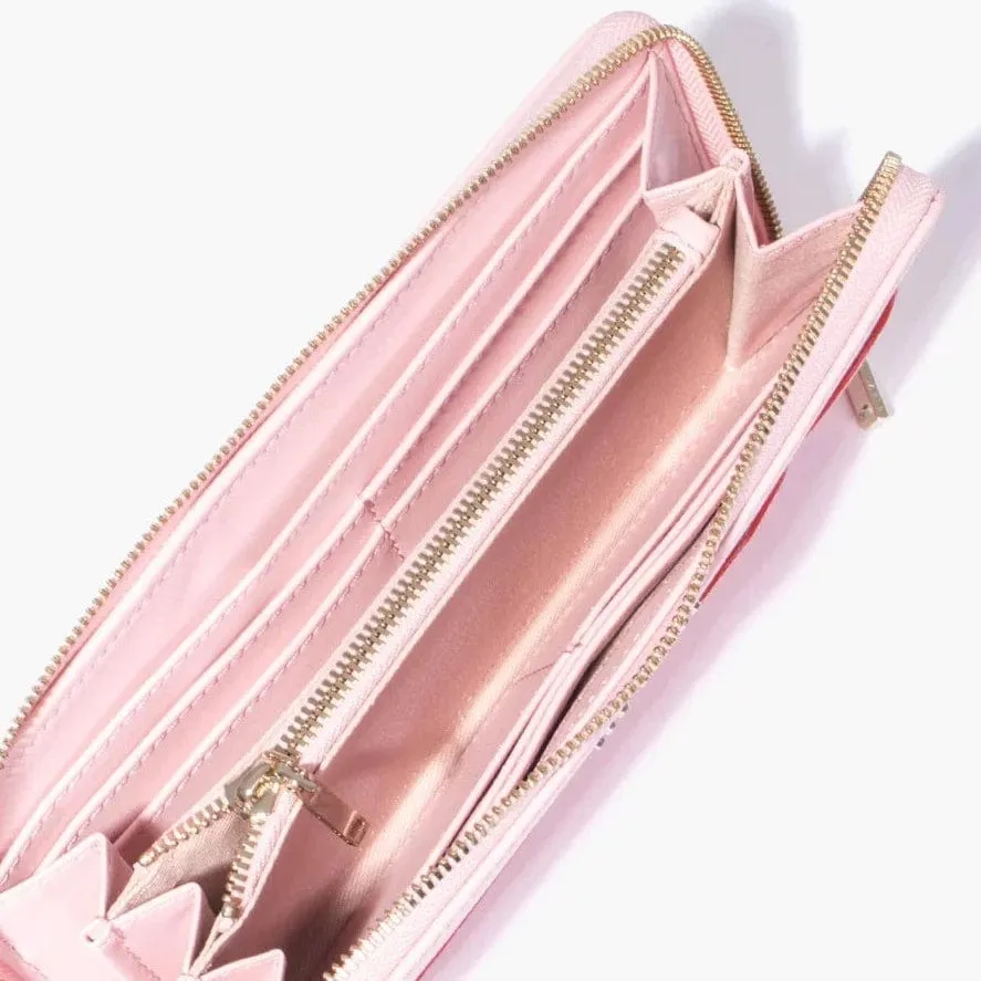Ted Baker Hunieh Heart Zip Around Purse Pale Pink