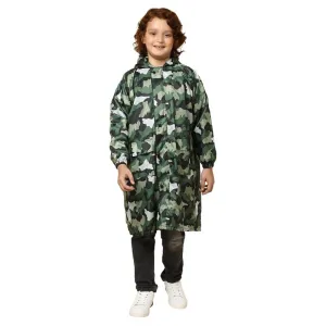 THE CLOWNFISH Archie Series Kids Waterproof PVC Longcoat with Adjustable Hood & Extra Space for Backpack/Schoolbag Holding. Plastic Pouch. Kid Age-9-10 years (Size-36-Pink)