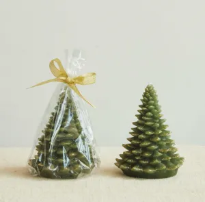 Unscented Tree Shaped Candle w/ Gold Tips