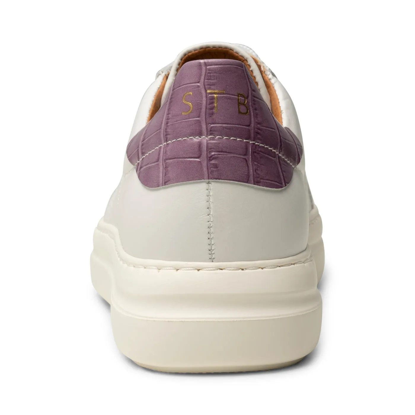 Valda sneaker læder - WHITE/LAVENDER CROCO