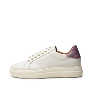 Valda sneaker læder - WHITE/LAVENDER CROCO