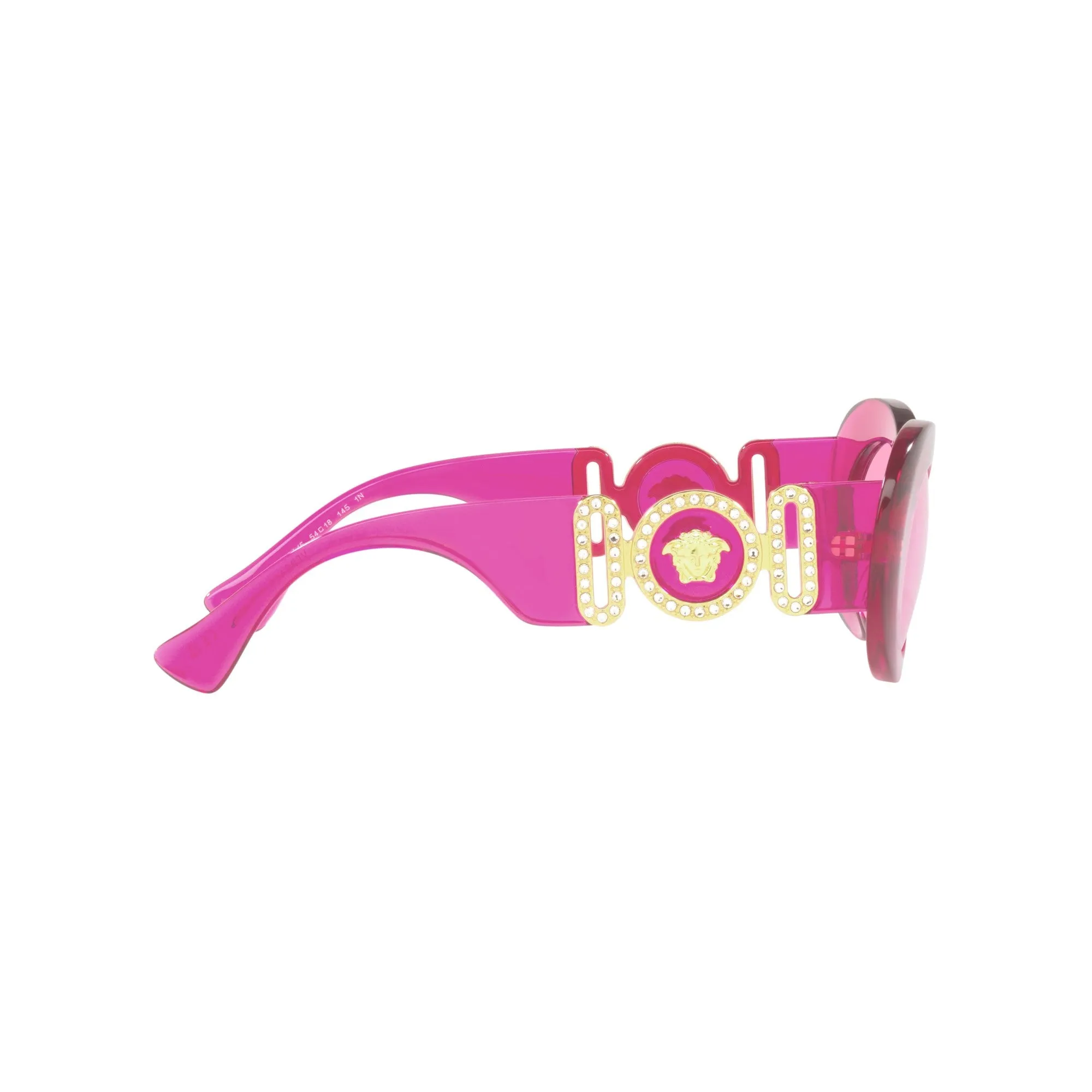 Versace Women's Transparent Fuchsia Sunglasses with Fuchsia Solid Color Lenses VE_4426BU_5334/5_54mm