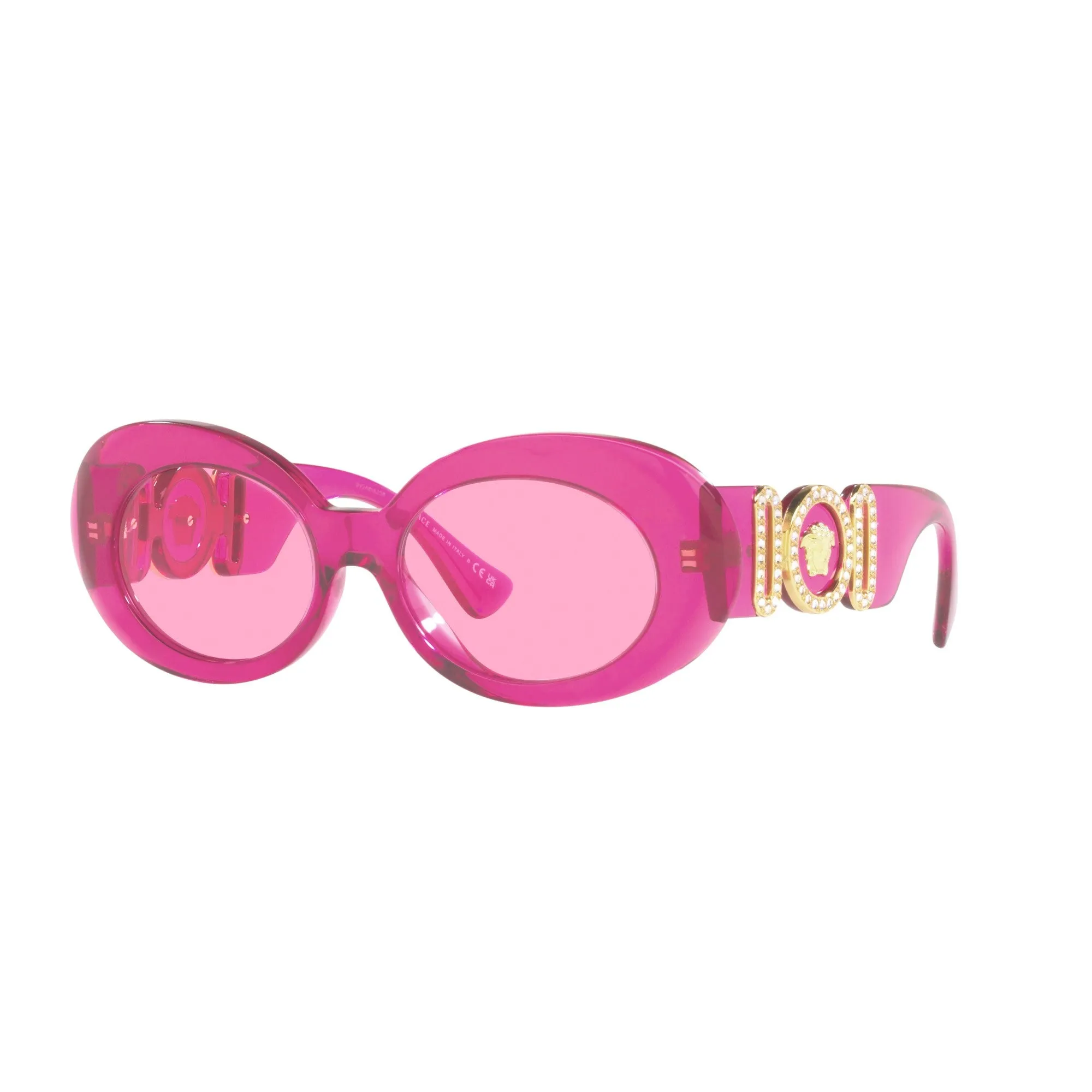Versace Women's Transparent Fuchsia Sunglasses with Fuchsia Solid Color Lenses VE_4426BU_5334/5_54mm