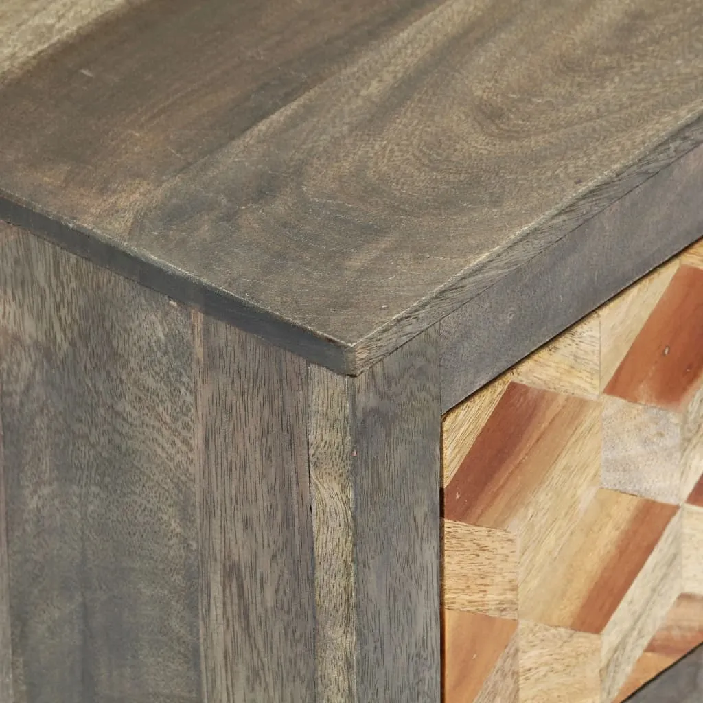 vidaXL Bedside Cabinet Grey 40x30x50 cm Solid Mango Wood