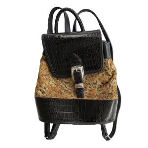 VINTAGE CHEETAH PRINT LEATHER BACKPACK