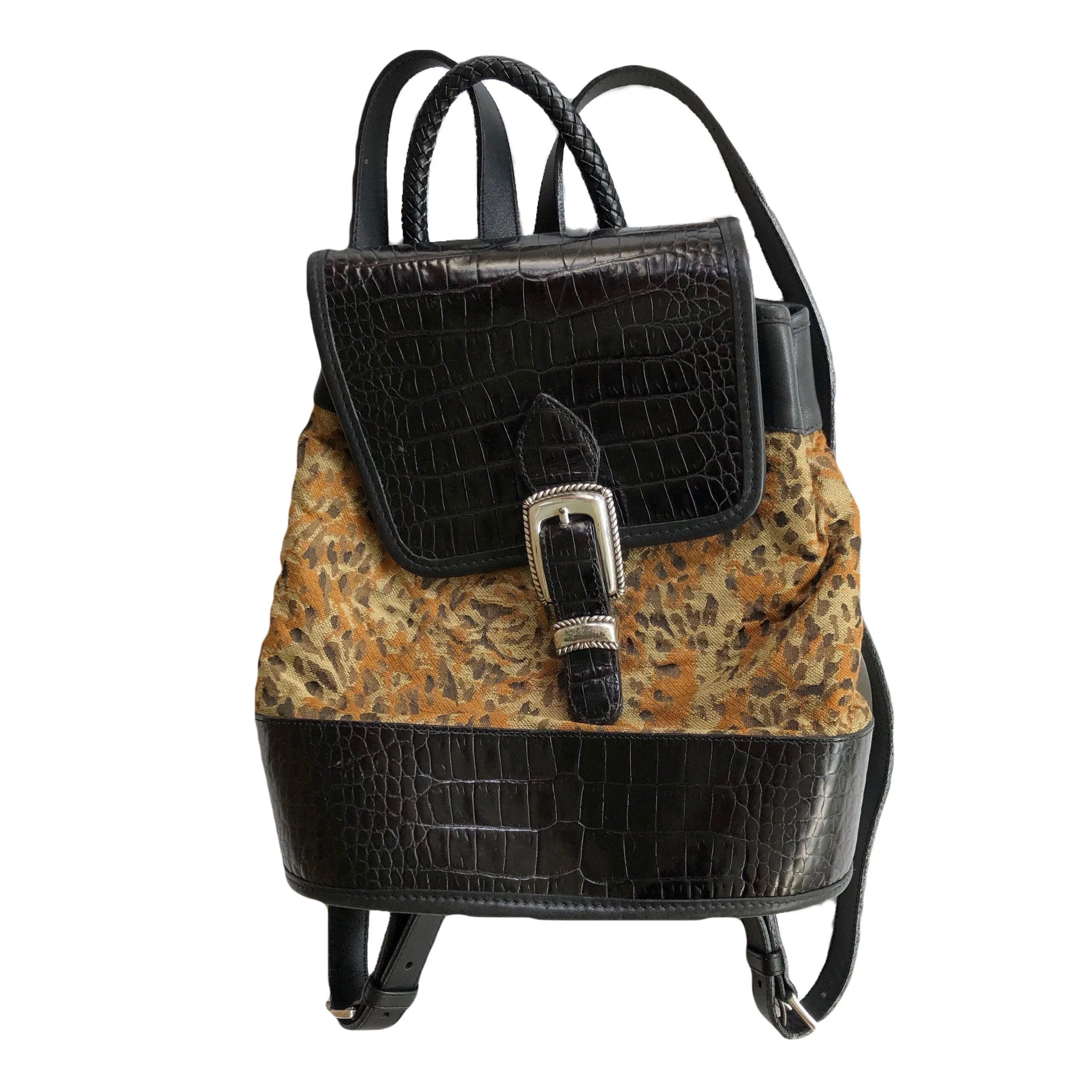 VINTAGE CHEETAH PRINT LEATHER BACKPACK