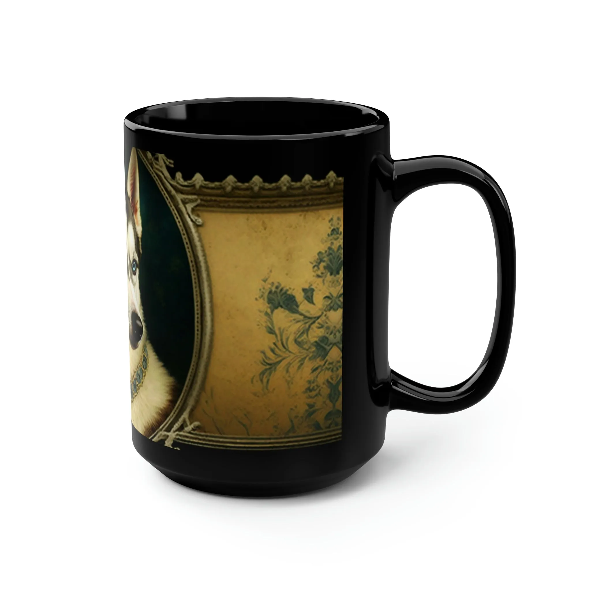 Vintage Victorian Siberian Husky Portrait - 15 oz Coffee Mug