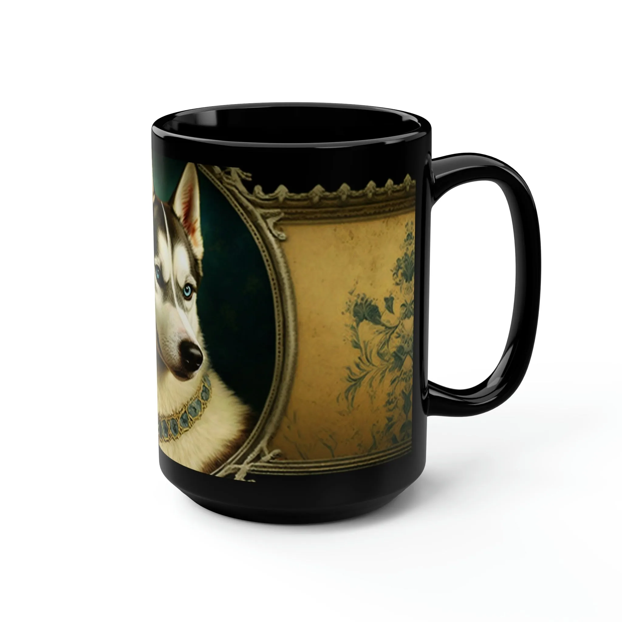 Vintage Victorian Siberian Husky Portrait - 15 oz Coffee Mug