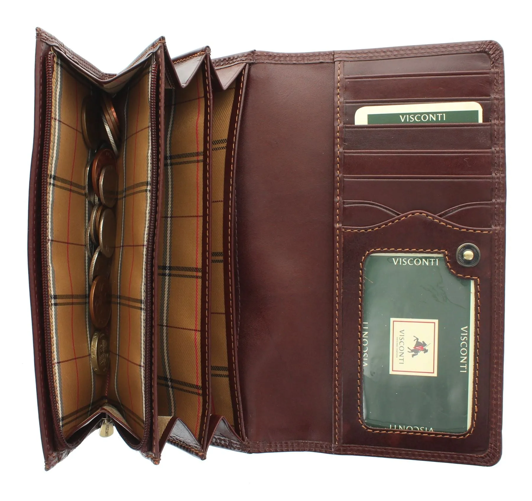 Visconti Monza Collection FLORENCE Vegetable Tanned Leather Ladies Purse RFID blocking MZ10